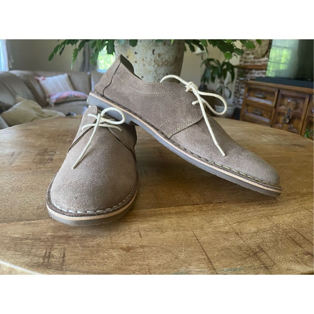 NWT Michael Shannon Mens Radcliffe Taupe Suede Lace Up Ankle Boots Size 9.5 M